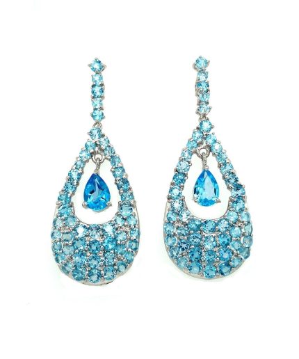 Blue Topaz Earrings in 925 Sterling Silver | Save 33% - Rajasthan Living