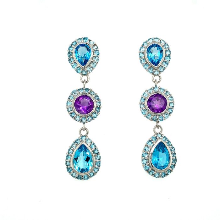 Blue Topaz Earrings in 925 Sterling Silver | Save 33% - Rajasthan Living 5