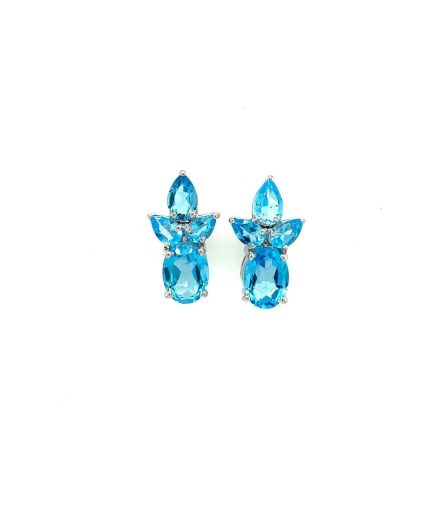 Blue Topaz Earrings in 925 Sterling Silver | Save 33% - Rajasthan Living