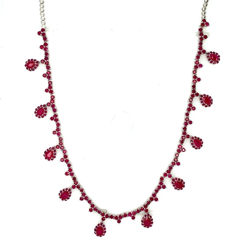 Ruby Necklace Set in 925 Sterling Silver | Save 33% - Rajasthan Living
