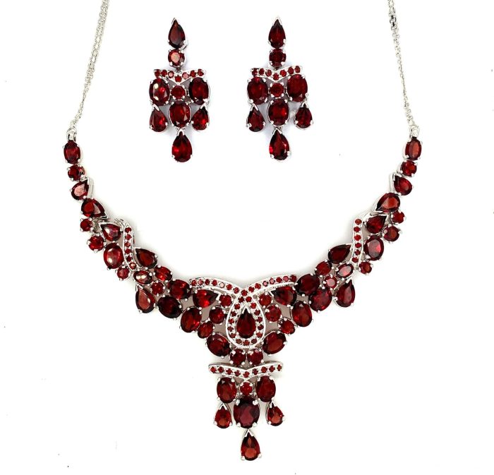 Garnet Necklace Set in 925 Sterling Silver | Save 33% - Rajasthan Living 5