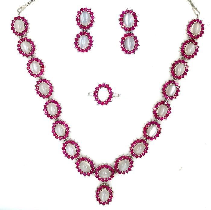 Ruby Necklace Set in 925 Sterling Silver | Save 33% - Rajasthan Living 5