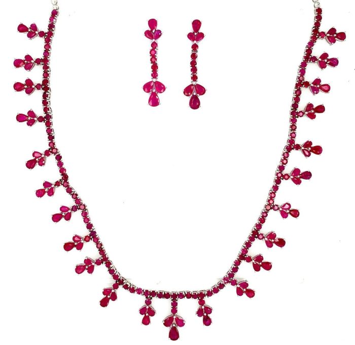 Ruby Necklace Set in 925 Sterling Silver | Save 33% - Rajasthan Living 5