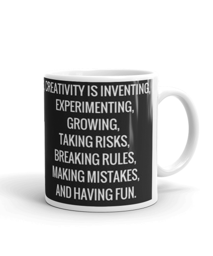 Khushi Designers Printed Quotes “Creativity Is An Invention”  Ceramic Coffee Mug {330 Ml} | Save 33% - Rajasthan Living