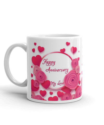 Khushi Designers Happy Anniversary My Love Gift  For Husband Or  Wife  Ceramic Coffee Mug {330 Ml} | Save 33% - Rajasthan Living