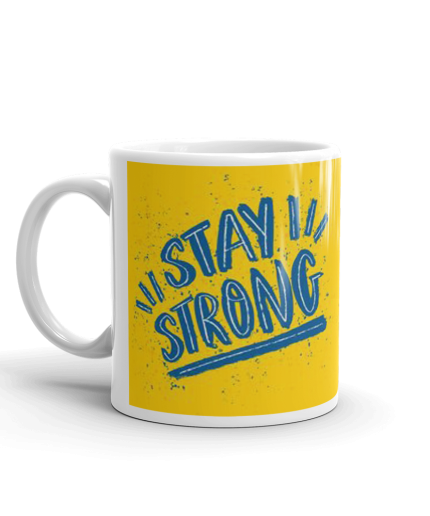 Khushi Designers Stay Strong Printed With Yellow Background  Ceramic Coffee Mug {330 Ml} | Save 33% - Rajasthan Living
