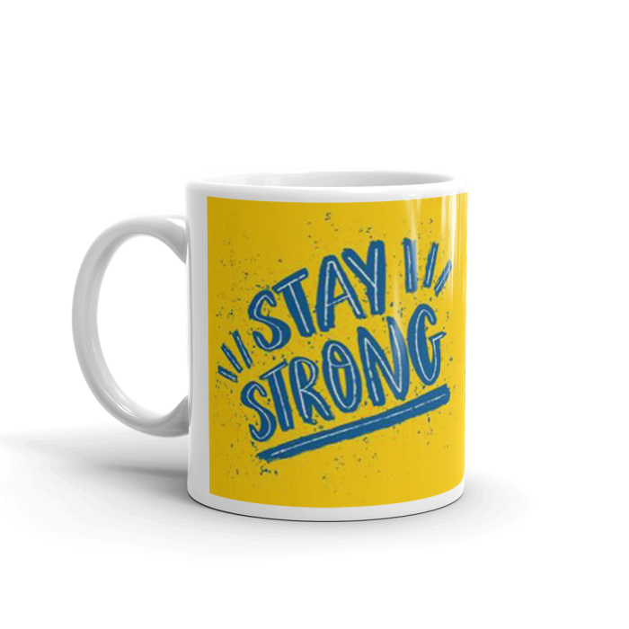 Khushi Designers Stay Strong Printed With Yellow Background  Ceramic Coffee Mug {330 Ml} | Save 33% - Rajasthan Living 5