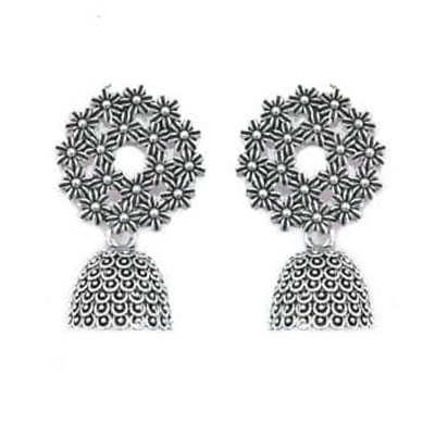 oxidised silver jhumka earring for women brass hoop earring