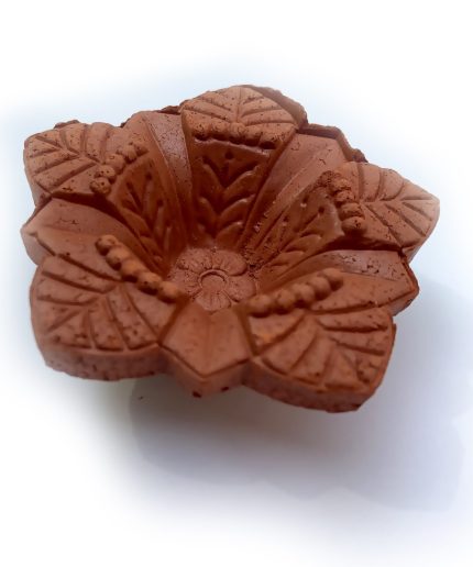 Pramonita Handmade Flower Shape Traditional Plain Mitti Diya-Deepak | Save 33% - Rajasthan Living