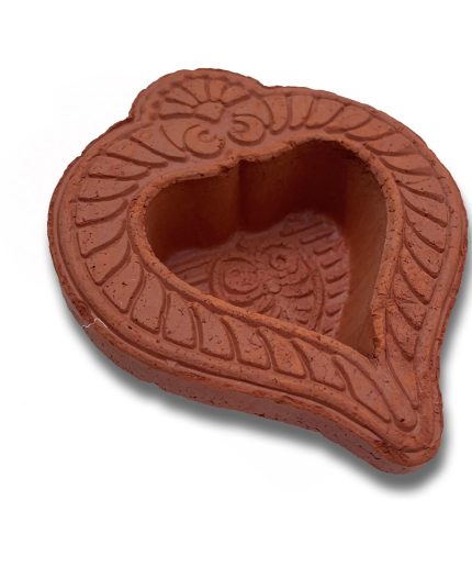Pramonita Handmade Heart Shape Traditional Plain Mitti Diya-Deepak | Save 33% - Rajasthan Living