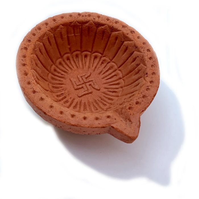 Pramonita Handmade Round Swastik Shape Traditional Plain Mitti Diya-Deepak | Save 33% - Rajasthan Living 5