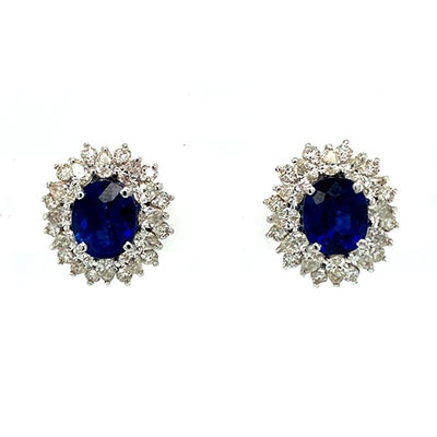 sapphire and diamond earringss in 18k white gold1