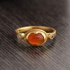 Natural Carnelian Ring, Oval Carnelian Ring, Gold Ring, Carnelian CZ Ring, Handmade Ring, Statement Ring, August Birthstone Ring – CZ Ring | Save 33% - Rajasthan Living 9