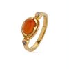 Natural Carnelian Ring, Oval Carnelian Ring, Gold Ring, Carnelian CZ Ring, Handmade Ring, Statement Ring, August Birthstone Ring – CZ Ring | Save 33% - Rajasthan Living 8