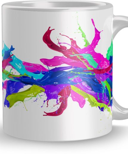 NK Store Printed Colorful Waves Design Tea And Coffee Mug (320ml) | Save 33% - Rajasthan Living