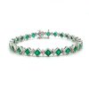 Emerald and Diamond Bracelet in 18K White Gold | Save 33% - Rajasthan Living 7