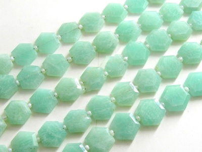 Amazonite Hexagon,Micro Faceted,Handmade,Loose Bead,For Making Jewelry,Necklace,Bracelet 21Piece Strand 12X12To10X10 MM Approx PME(B7) | Save 33% - Rajasthan Living 7