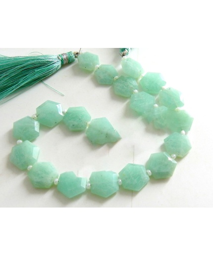 Amazonite Hexagon,Micro Faceted,Handmade,Loose Bead,For Making Jewelry,Necklace,Bracelet 21Piece Strand 12X12To10X10 MM Approx PME(B7) | Save 33% - Rajasthan Living 3