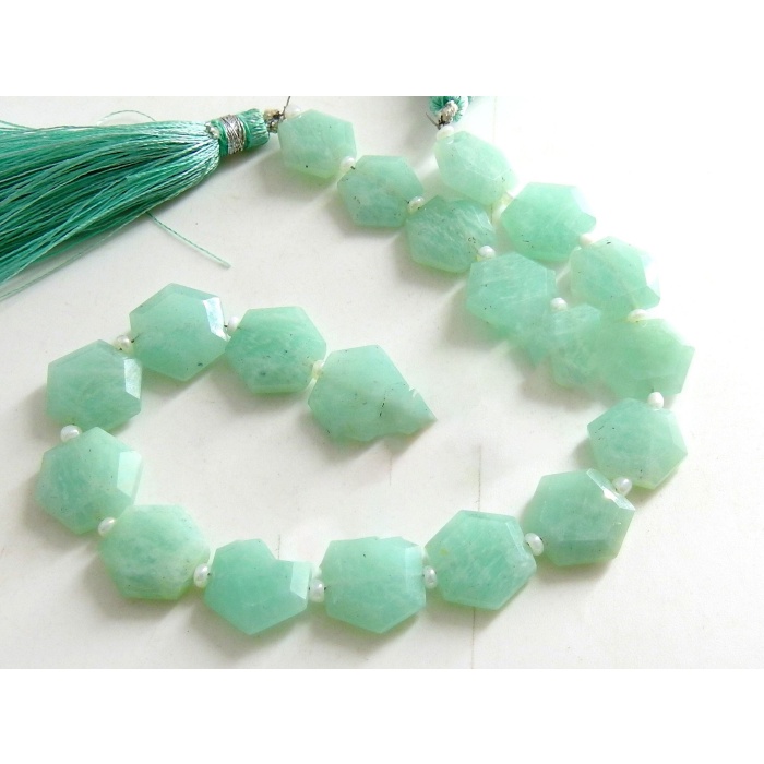 Amazonite Hexagon,Micro Faceted,Handmade,Loose Bead,For Making Jewelry,Necklace,Bracelet 21Piece Strand 12X12To10X10 MM Approx PME(B7) | Save 33% - Rajasthan Living 6