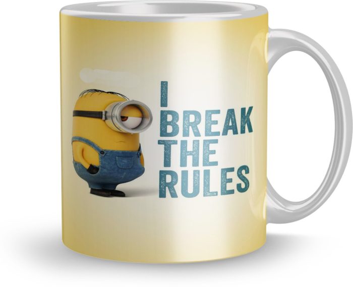 NK Store Printed I Break the Rules Tea And Coffee Mug (320ml) | Save 33% - Rajasthan Living 6