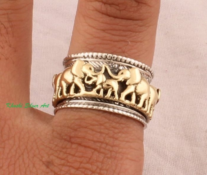 Elephant Spinner Ring, Women 925 Sterling Silver Ring, Love Ring, Worry Ring, Meditation Ring, Birthday Events, Silver Ring, Statement Ring | Save 33% - Rajasthan Living 7