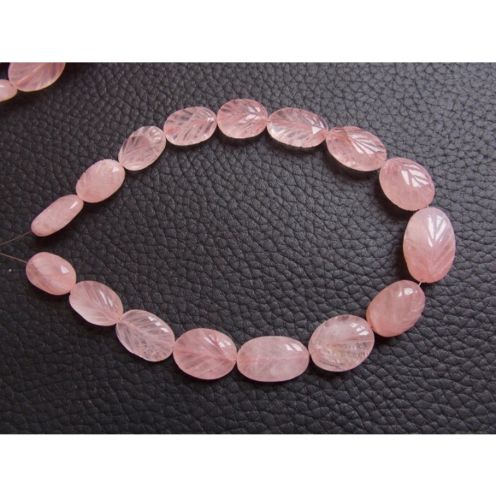 Rose Quartz Carving Bead,Oval Cut,Tumble,Nugget,Loose Stone,Pink,Wholesaler,Supplies 10Inch Strand 19X12To12X10MM Approx (pme) TU3 | Save 33% - Rajasthan Living 8