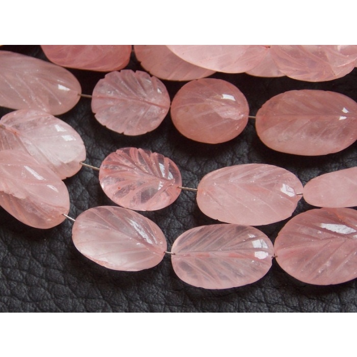 Rose Quartz Carving Bead,Oval Cut,Tumble,Nugget,Loose Stone,Pink,Wholesaler,Supplies 10Inch Strand 19X12To12X10MM Approx (pme) TU3 | Save 33% - Rajasthan Living 7