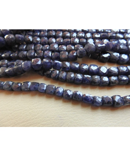 Iolite Faceted Cubes/Box Shape Beads/10Inches 7MM Approx/Handmade/Loose Stone/Wholesale Price/New Arrival/100%Natural/PME-CB1 | Save 33% - Rajasthan Living 3