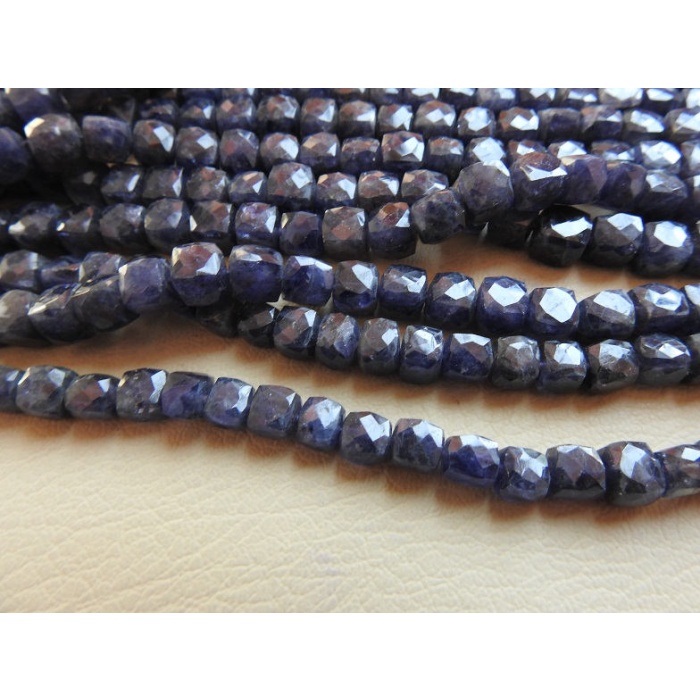 Iolite Faceted Cubes/Box Shape Beads/10Inches 7MM Approx/Handmade/Loose Stone/Wholesale Price/New Arrival/100%Natural/PME-CB1 | Save 33% - Rajasthan Living 6
