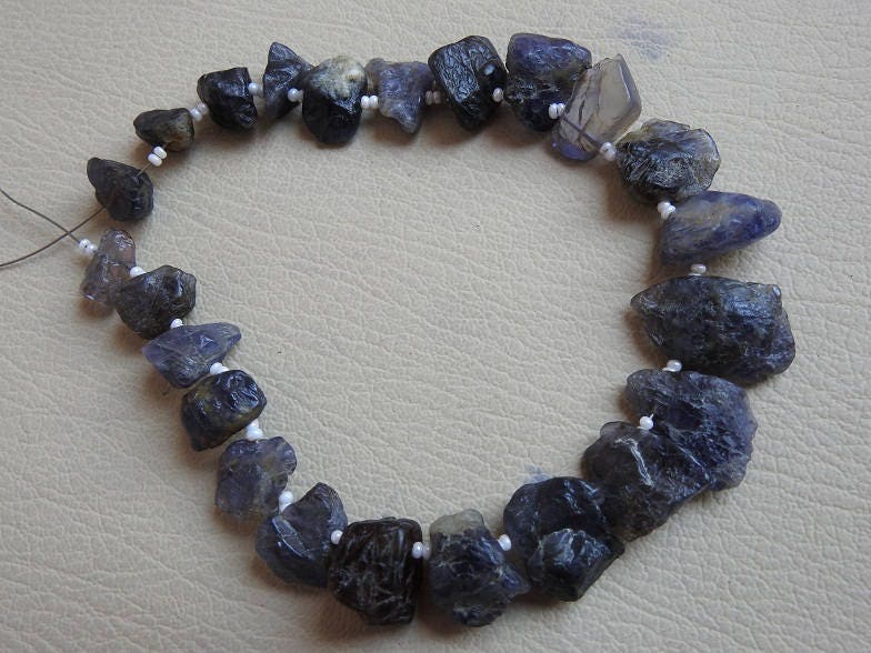 Iolite Natural Rough Briolette,Loose Raw,Minerals Stone,Blue Color 10Inch Strand 20X12To12X10MM Approx Wholesaler Supplies R5 | Save 33% - Rajasthan Living 11