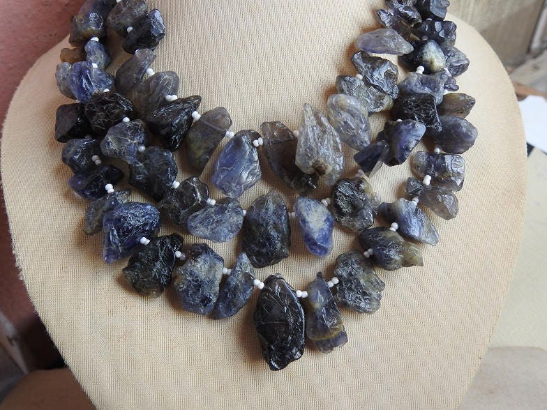 Iolite Natural Rough Briolette,Loose Raw,Minerals Stone,Blue Color 10Inch Strand 20X12To12X10MM Approx Wholesaler Supplies R5 | Save 33% - Rajasthan Living 10