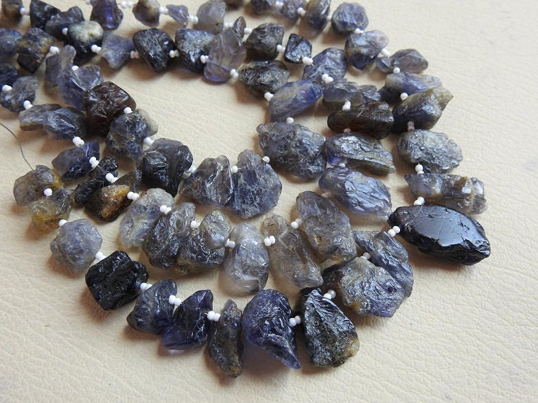 Iolite Natural Rough Briolette,Loose Raw,Minerals Stone,Blue Color 10Inch Strand 20X12To12X10MM Approx Wholesaler Supplies R5 | Save 33% - Rajasthan Living 14