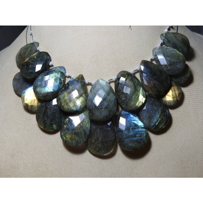 Natural Labradorite Faceted Teardrop,Drop,Multi Falshy Fire,Loose Stone 9Piece Strand 25X17To20X15MM Approx Wholesaler Supplies BR1 | Save 33% - Rajasthan Living 6