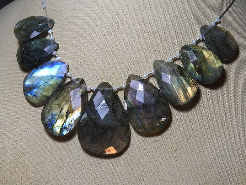 Natural Labradorite Faceted Teardrop,Drop,Multi Falshy Fire,Loose Stone 9Piece Strand 25X17To20X15MM Approx Wholesaler Supplies BR1 | Save 33% - Rajasthan Living 19