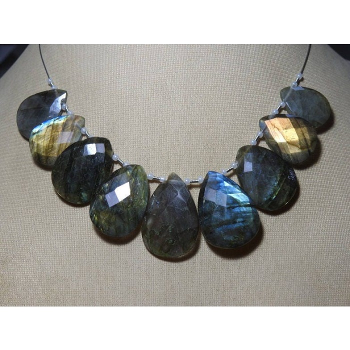Natural Labradorite Faceted Teardrop,Drop,Multi Falshy Fire,Loose Stone 9Piece Strand 25X17To20X15MM Approx Wholesaler Supplies BR1 | Save 33% - Rajasthan Living 9