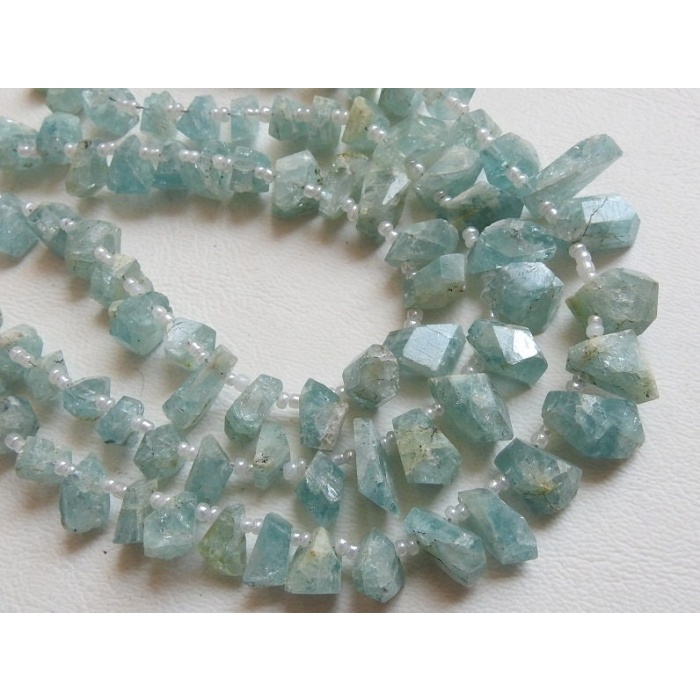 Aquamarine Faceted Briolette,Tumble,Nugget,Fancy Shape,Loose Stone,Handmade Bead,8Inch 10X8To7X4MM Approx,Wholesaler,Supplies,100%Natural | Save 33% - Rajasthan Living 6
