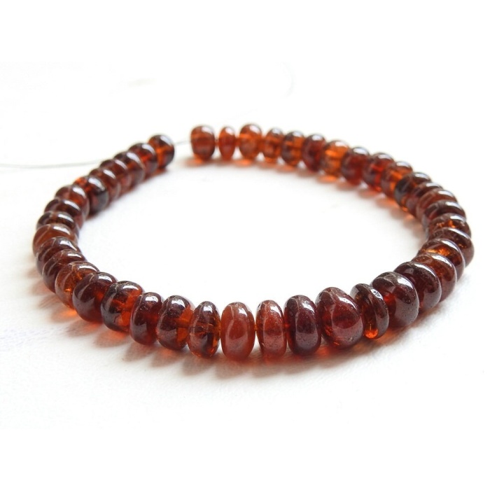 Hessonite Garnet Smooth Roundel Bead,Loose Bead,Handmade,Orange,For Making Jewelry,Necklace,Wholesaler,Supplies 100%Natural PME-B6 | Save 33% - Rajasthan Living 7