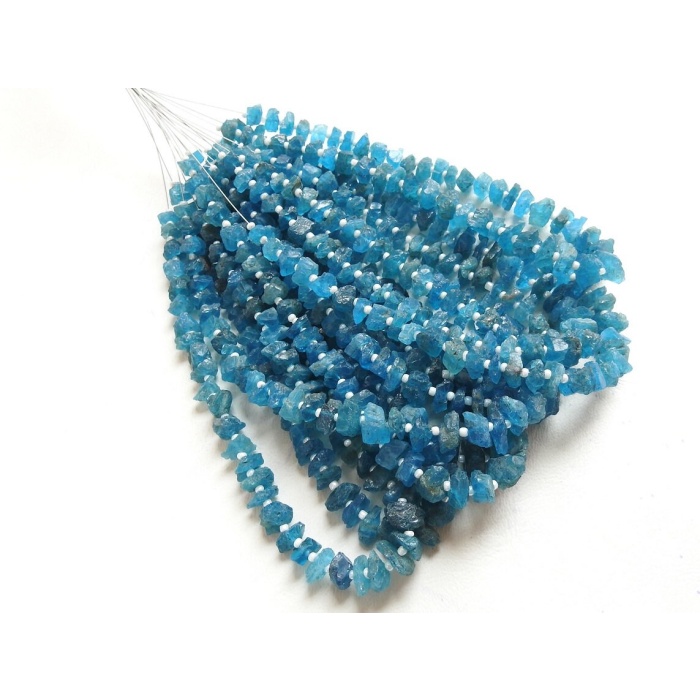 Neon Blue Apatite Natural Rough Beads,Uncut,Chip,Nuggets,Loose Raw,Wholesaler,Supplies,10Inch 10X7To5X4MM Approx RB5 | Save 33% - Rajasthan Living 9