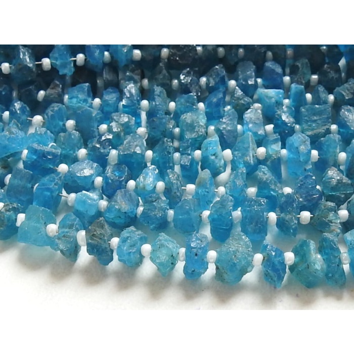 Neon Blue Apatite Natural Rough Beads,Uncut,Chip,Nuggets,Loose Raw,Wholesaler,Supplies,10Inch 10X7To5X4MM Approx RB5 | Save 33% - Rajasthan Living 5