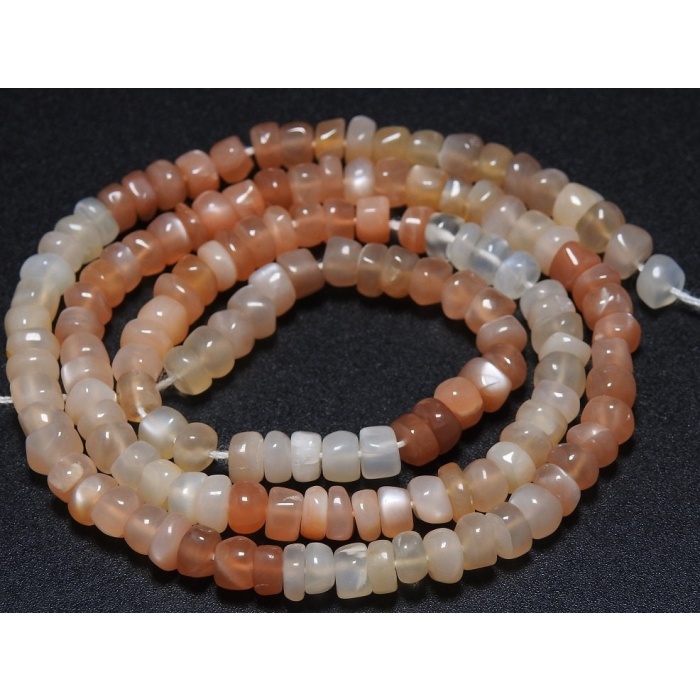 Natural Peach Moonstone Smooth Roundel Beads, 16Inch 5MM Approx,Wholesale Price,New Arrival (pme) B7 | Save 33% - Rajasthan Living 6