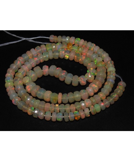 Ethiopian Opal Faceted Roundel Bead,Multi Flashy Fire,Loose Stone,Handmade,For Jewelry Making,4To7MM Approx,100%Natural,PME(EO2) | Save 33% - Rajasthan Living 3