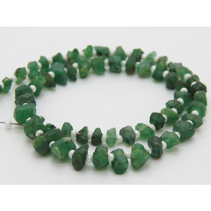 Emerald Rough Bead,Chips,Uncut,Nugget,Loose Raw,10Inch Strand 6X4To4X2MM Approx,Wholesale Price,New Arrival,100%Natural,RB6 | Save 33% - Rajasthan Living 11