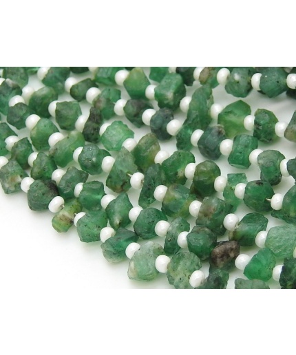 Emerald Rough Bead,Chips,Uncut,Nugget,Loose Raw,10Inch Strand 6X4To4X2MM Approx,Wholesale Price,New Arrival,100%Natural,RB6 | Save 33% - Rajasthan Living
