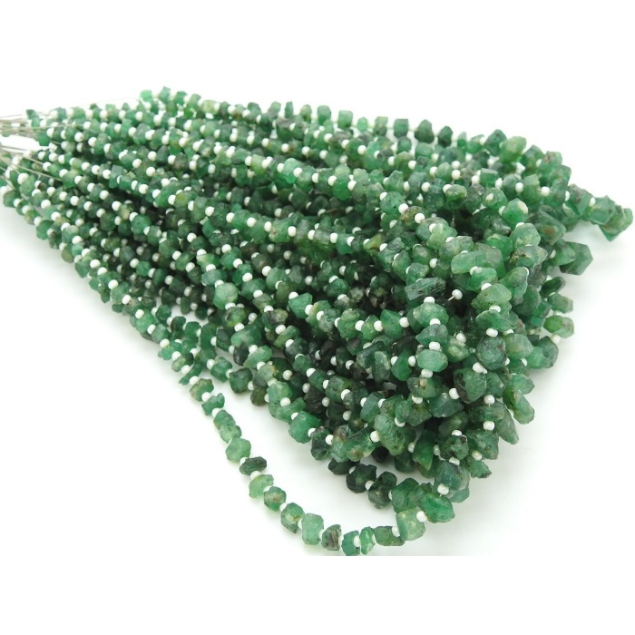 Emerald Rough Bead,Chips,Uncut,Nugget,Loose Raw,10Inch Strand 6X4To4X2MM Approx,Wholesale Price,New Arrival,100%Natural,RB6 | Save 33% - Rajasthan Living 12