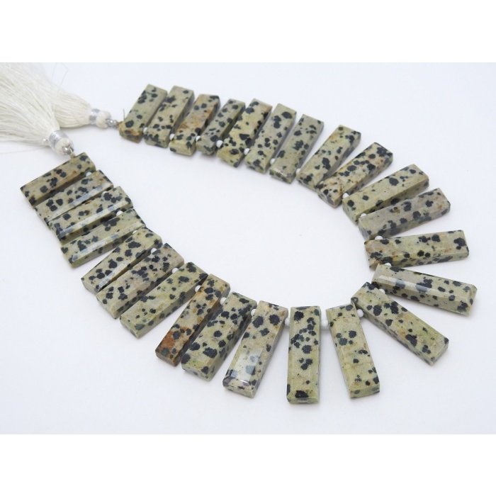 Dalmatian Jasper Faceted Fancy Rectangle Bead,Baguette,Briolettes 8Inch 26X7To19X8MM Approx,Wholesaler,Supplies,100%Natural PME-BR8 | Save 33% - Rajasthan Living 9