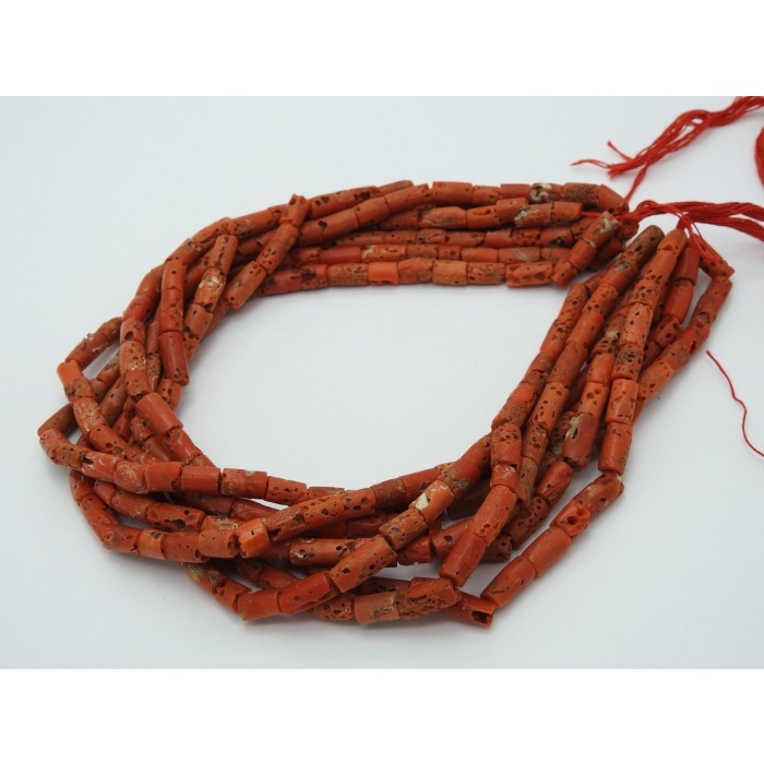 16Inch Strand,Red Coral Smooth Tubes,Drum,Cylinder Shape Beads,12X7To8X7MM Approx,Wholesale Price,New Arrival (bk)CR2 | Save 33% - Rajasthan Living 7