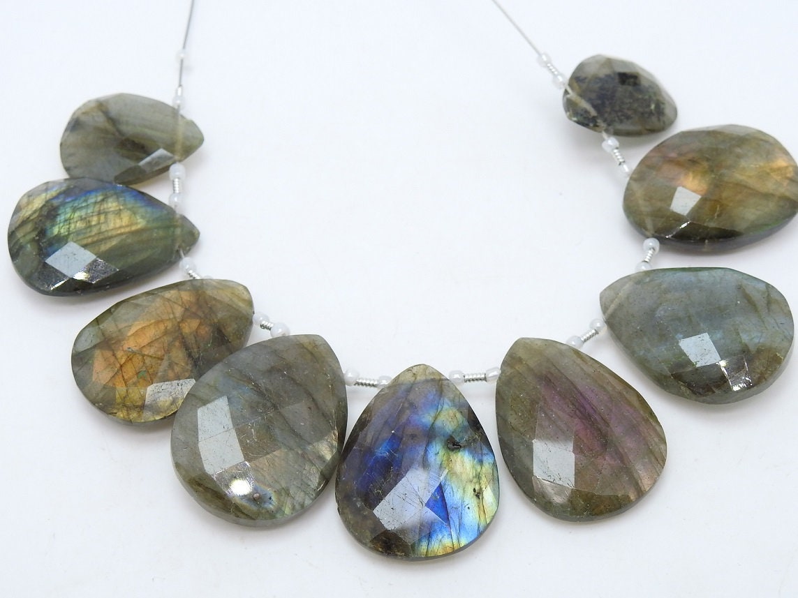 Natural Labradorite Faceted Teardrop,Drop,Multi Falshy Fire,Loose Stone 9Piece Strand 25X17To20X15MM Approx Wholesaler Supplies BR1 | Save 33% - Rajasthan Living 20