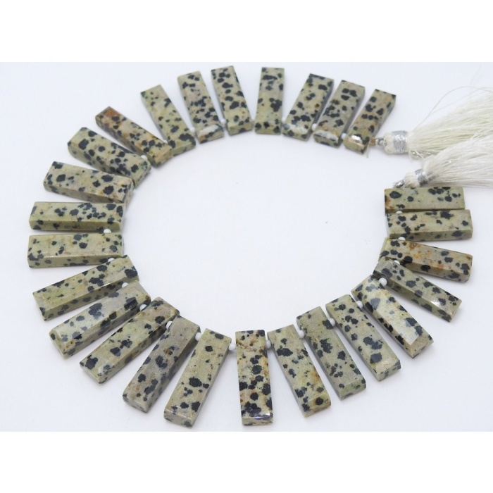 Dalmatian Jasper Faceted Fancy Rectangle Bead,Baguette,Briolettes 8Inch 26X7To19X8MM Approx,Wholesaler,Supplies,100%Natural PME-BR8 | Save 33% - Rajasthan Living 7