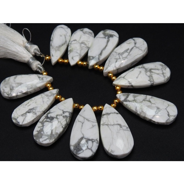 Natural Howlite Faceted Long Teardrops,11Pieces Strand 33X15To26X13MM Approx,Wholesale Price,New Arrival (pme)BR7 | Save 33% - Rajasthan Living 9