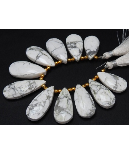 Natural Howlite Faceted Long Teardrops,11Pieces Strand 33X15To26X13MM Approx,Wholesale Price,New Arrival (pme)BR7 | Save 33% - Rajasthan Living